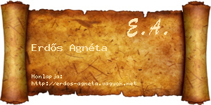 Erdős Agnéta névjegykártya